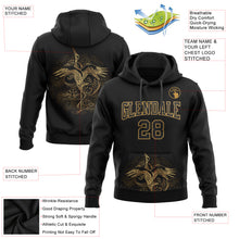 Загрузить изображение в средство просмотра галереи, Custom Stitched Black Old Gold 3D Pattern Design Heron Sports Pullover Sweatshirt Hoodie
