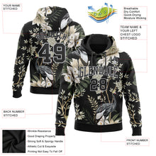 Загрузить изображение в средство просмотра галереи, Custom Stitched Black Gray 3D Pattern Design Heron And Flower Sports Pullover Sweatshirt Hoodie
