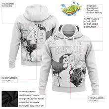 Загрузить изображение в средство просмотра галереи, Custom Stitched White Gray 3D Pattern Design Heron Sports Pullover Sweatshirt Hoodie
