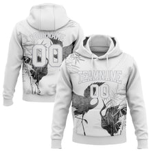 Загрузить изображение в средство просмотра галереи, Custom Stitched White Gray 3D Pattern Design Heron Sports Pullover Sweatshirt Hoodie
