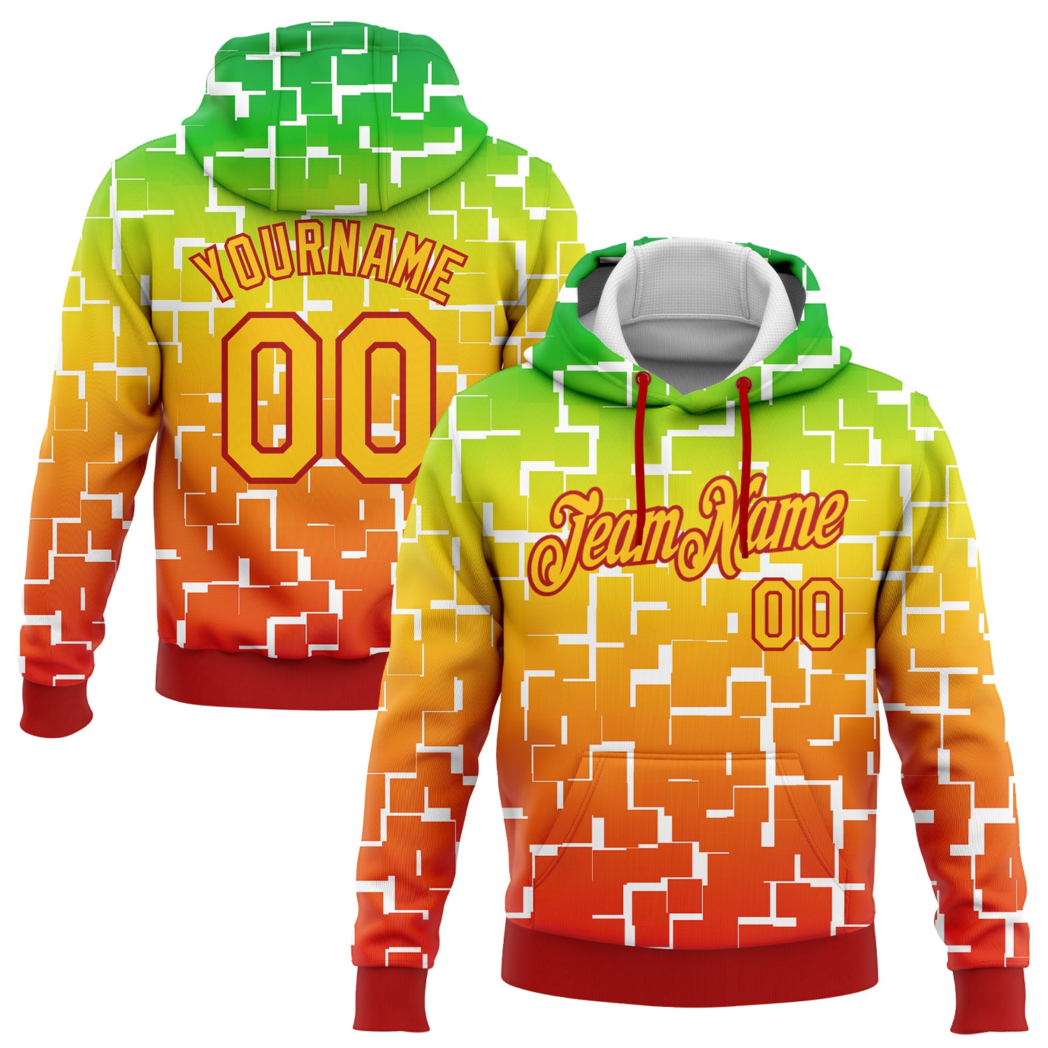 Red green yellow online hoodie