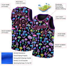 Charger l&#39;image dans la galerie, Custom Black Pink 3D Pattern Design Magic Mushrooms Psychedelic Hallucination Authentic Basketball Jersey
