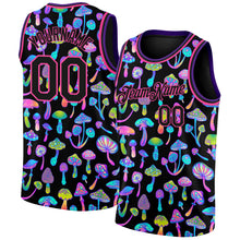 Charger l&#39;image dans la galerie, Custom Black Pink 3D Pattern Design Magic Mushrooms Psychedelic Hallucination Authentic Basketball Jersey
