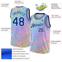 Charger l&#39;image dans la galerie, Custom Pink Royal-White 3D Pattern Design Leopard Print Authentic Basketball Jersey
