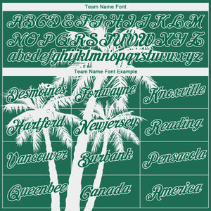 Custom Kelly Green White 3D Pattern Tropical Hawaii Coconut Trees Authentic Basketball Jersey