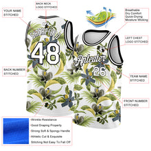 Charger l&#39;image dans la galerie, Custom White Black 3D Pattern Tropical Hawaii Plant And Flower Authentic Basketball Jersey
