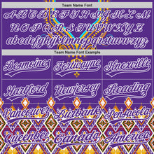 Load image into Gallery viewer, Custom Purple White 3D Pattern Design Traditional African Ethnic Style Authentic Baseball Jersey
