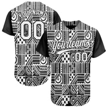 Load image into Gallery viewer, Custom Black White 3D Pattern Design Geometric Monochrome Mosaic Style Authentic Baseball Jersey
