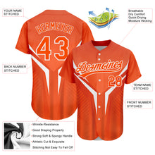 Load image into Gallery viewer, Custom Orange White 3D Pattern Design Abstract Sport Authentic Baseball Jersey
