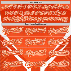 Custom Orange White 3D Pattern Design Abstract Sport Authentic Baseball Jersey