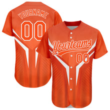 Load image into Gallery viewer, Custom Orange White 3D Pattern Design Abstract Sport Authentic Baseball Jersey
