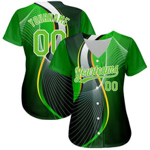 Load image into Gallery viewer, Custom Aurora Green Green-White 3D Pattern Design Abstract Sport Authentic Baseball Jersey
