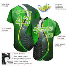 Load image into Gallery viewer, Custom Aurora Green Green-White 3D Pattern Design Abstract Sport Authentic Baseball Jersey
