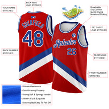 Load image into Gallery viewer, Custom Red Royal-White Modern Authentic City Edition Basketball Jersey
