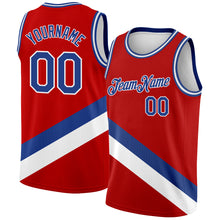 Load image into Gallery viewer, Custom Red Royal-White Modern Authentic City Edition Basketball Jersey
