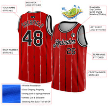 Load image into Gallery viewer, Custom Red Black-White Lines Authentic City Edition Basketball Jersey
