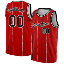 Load image into Gallery viewer, Custom Red Black-White Lines Authentic City Edition Basketball Jersey
