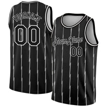 Load image into Gallery viewer, Custom Black White Lines Authentic City Edition Basketball Jersey
