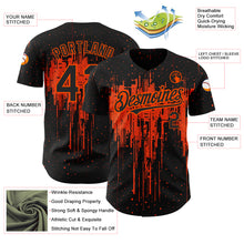 Load image into Gallery viewer, Custom Black Orange 3D Pattern Design Dripping Splatter Art Authentic Baseball Jersey
