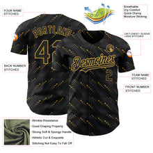 Charger l&#39;image dans la galerie, Custom Black Old Gold 3D Pattern Design Slant Lines Authentic Baseball Jersey
