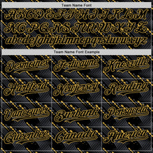 Charger l&#39;image dans la galerie, Custom Black Old Gold 3D Pattern Design Slant Lines Authentic Baseball Jersey
