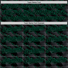 Load image into Gallery viewer, Custom Black Kelly Green 3D Pattern Design Slant Lines Authentic Baseball Jersey
