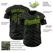 Charger l&#39;image dans la galerie, Custom Black Neon Green 3D Pattern Design Slant Lines Authentic Baseball Jersey
