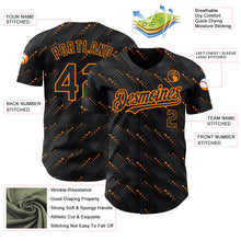 Загрузить изображение в средство просмотра галереи, Custom Black Bay Orange 3D Pattern Design Slant Lines Authentic Baseball Jersey
