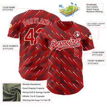 Laden Sie das Bild in den Galerie-Viewer, Custom Red White 3D Pattern Design Slant Lines Authentic Baseball Jersey
