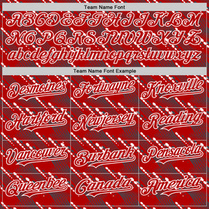 Custom Red White 3D Pattern Design Slant Lines Authentic Baseball Jersey