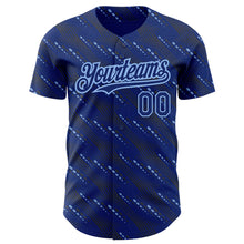 Загрузить изображение в средство просмотра галереи, Custom Royal Light Blue 3D Pattern Design Slant Lines Authentic Baseball Jersey
