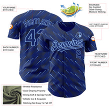 Load image into Gallery viewer, Custom Royal Light Blue 3D Pattern Design Slant Lines Authentic Baseball Jersey
