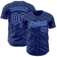 Загрузить изображение в средство просмотра галереи, Custom Royal Light Blue 3D Pattern Design Slant Lines Authentic Baseball Jersey
