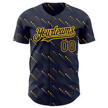 Laden Sie das Bild in den Galerie-Viewer, Custom Navy Red 3D Pattern Design Slant Lines Authentic Baseball Jersey
