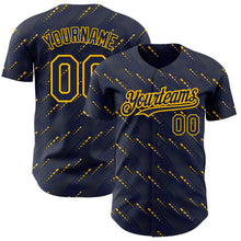 Laden Sie das Bild in den Galerie-Viewer, Custom Navy Red 3D Pattern Design Slant Lines Authentic Baseball Jersey
