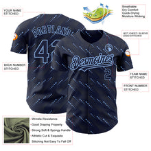 Load image into Gallery viewer, Custom Navy Light Blue 3D Pattern Design Slant Lines Authentic Baseball Jersey
