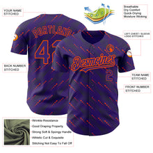 Загрузить изображение в средство просмотра галереи, Custom Purple Orange 3D Pattern Design Slant Lines Authentic Baseball Jersey
