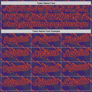 Custom Purple Orange 3D Pattern Design Slant Lines Authentic Baseball Jersey