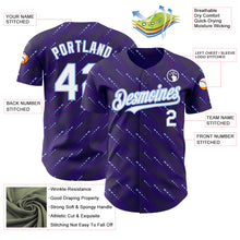 Load image into Gallery viewer, Custom Purple White-Light Blue 3D Pattern Design Slant Lines Authentic Baseball Jersey
