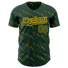 Laden Sie das Bild in den Galerie-Viewer, Custom Green Green-Gold 3D Pattern Design Slant Lines Authentic Baseball Jersey
