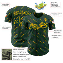 Laden Sie das Bild in den Galerie-Viewer, Custom Green Green-Gold 3D Pattern Design Slant Lines Authentic Baseball Jersey
