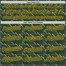 Load image into Gallery viewer, Custom Green Green-Gold 3D Pattern Design Slant Lines Authentic Baseball Jersey
