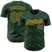 Charger l&#39;image dans la galerie, Custom Green Green-Gold 3D Pattern Design Slant Lines Authentic Baseball Jersey
