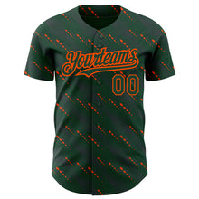 Load image into Gallery viewer, Custom Green Green-Orange 3D Pattern Design Slant Lines Authentic Baseball Jersey
