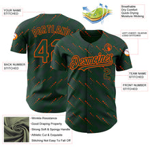 Load image into Gallery viewer, Custom Green Green-Orange 3D Pattern Design Slant Lines Authentic Baseball Jersey
