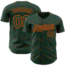 Load image into Gallery viewer, Custom Green Green-Orange 3D Pattern Design Slant Lines Authentic Baseball Jersey
