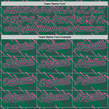 Load image into Gallery viewer, Custom Kelly Green-Pink 3D Pattern Design Slant Lines Authentic Baseball Jersey
