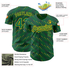 Загрузить изображение в средство просмотра галереи, Custom Kelly Green-Gold 3D Pattern Design Slant Lines Authentic Baseball Jersey
