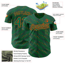 Load image into Gallery viewer, Custom Kelly Green-Orange 3D Pattern Design Slant Lines Authentic Baseball Jersey
