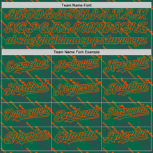 Load image into Gallery viewer, Custom Kelly Green-Orange 3D Pattern Design Slant Lines Authentic Baseball Jersey
